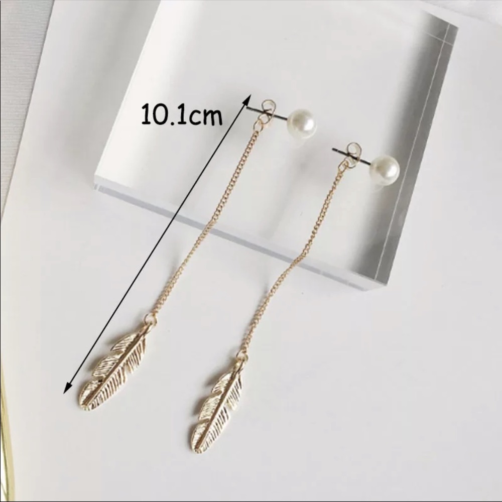 New Long Metal Chain Tassel Simulated-pearl Drop - Picture 5 of 7